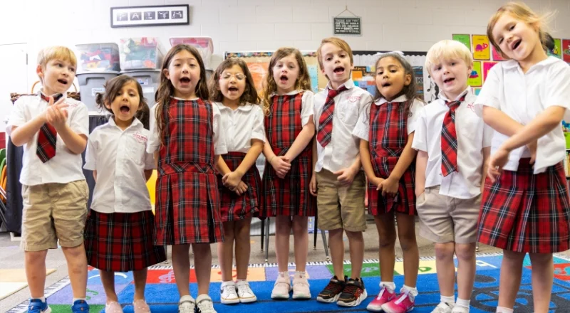 group of students singing